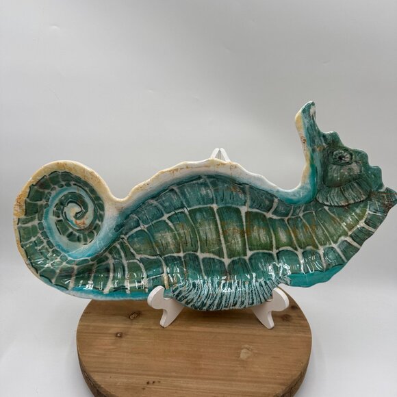 Pier 1 Large Melamine Seahorse Shaped Tray Server Chip N Dip 19" x 8" Spikey pla - Picture 2 of 11